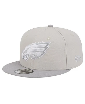 New Era Men's Stone/Gray Philadelphia Eagles Two-Tone Color Pack 9FIFTY Snapback Hat