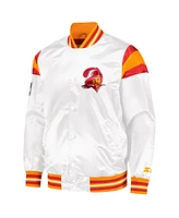 Starter Men's White/Red Tampa Bay Buccaneers Vintage Satin Full-Snap Varsity Jacket