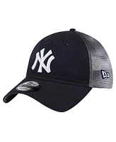 New Era Men's Navy New York Yankees Team Slick Trucker 9TWENTY Adjustable Hat