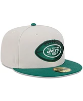 New Era Men's Stone/Green York Jets 2024 Sideline Historic 59FIFTY Fitted Hat