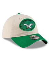 New Era Men's Stone/Green Philadelphia Eagles 2024 Sideline Historic 9TWENTY Adjustable Hat