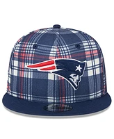 New Era Men's Navy New England Patriots 2024 Sideline Statement 9FIFTY Snapback Hat