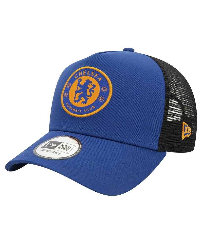 New Era Men's Blue Chelsea 9FORTY A-Frame Trucker Adjustable Hat