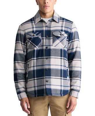 Men's Jalika Long Sleeve Button-Front Plaid Shirt Jacket