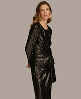 Donna Karan New York Women's Sequin Tie-Front Top