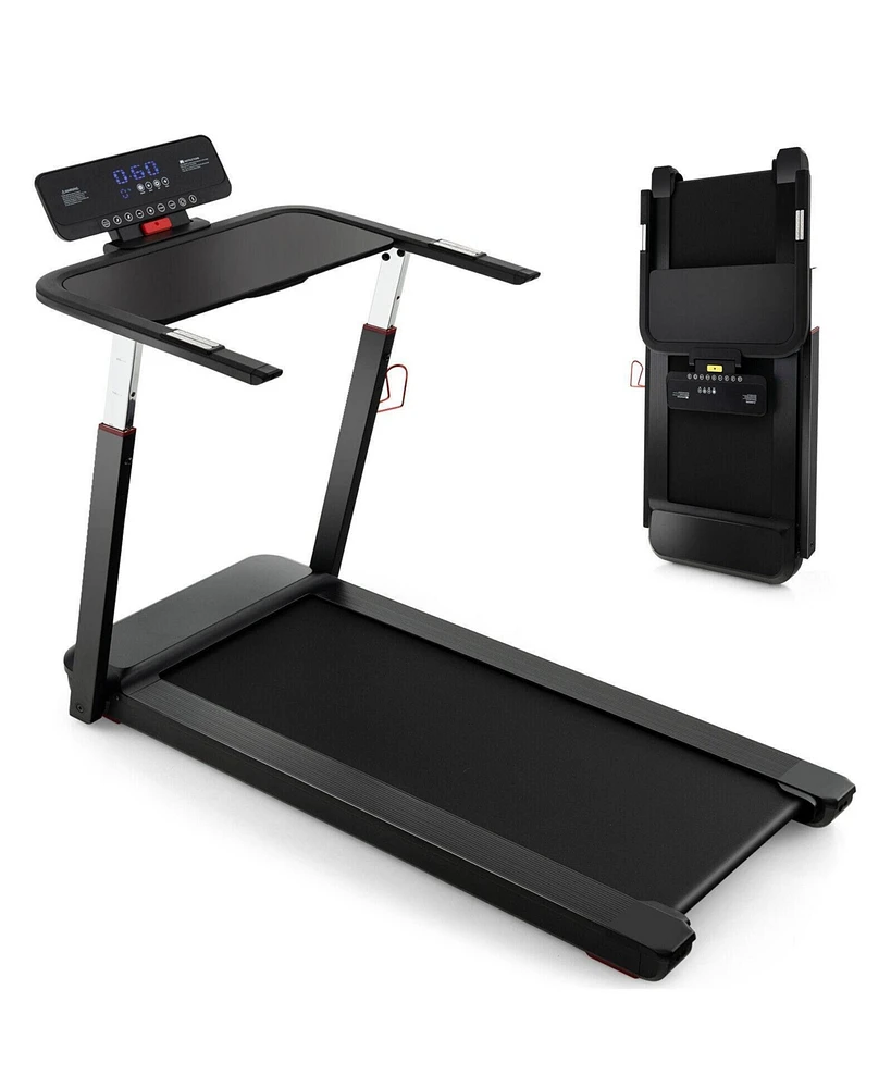 Vebreda 3HP Folding Treadmill with Adjustable Height and App Control-Black