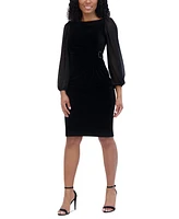 Jessica Howard Women's Velvet Buckle-Trim Sheath Dress