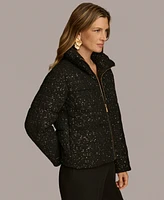 Donna Karan New York Women's Micro-Sequin Puffer Jacket