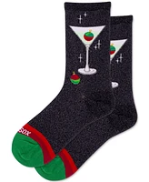 Hot Sox Women's Metallic Martini Crew Socks