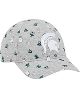 New Era Toddler Heather Gray Michigan State Spartans Allover Print Critter 9FORTY Flex Hat