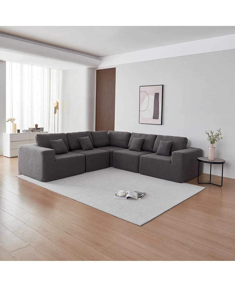 Simplie Fun Modern U-Shaped Sectional Sofa for Large Living Rooms