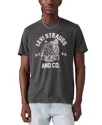 Levi's Men's Relaxed Fit Short Sleeve Crewneck Bear Head Graphic T-Shirt