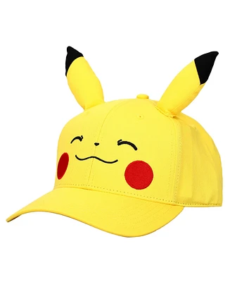 Pokemon Company Men's Pokemon Pikachu Face Yellow Snapback Hat