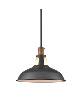 Moose Industrial Barn Pendant Light Rod Adjustable Kitchen Lighting Black