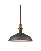 Moose Industrial Barn Pendant Light Rod Adjustable Kitchen Lighting Black