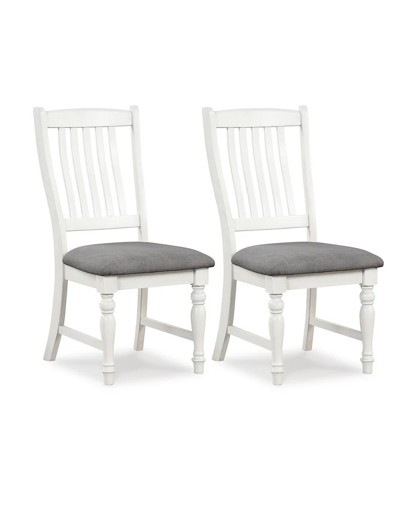 Skonyon Set of 2 Dining Chairs Kitchen Side Chair with Solid Wood Legs-White