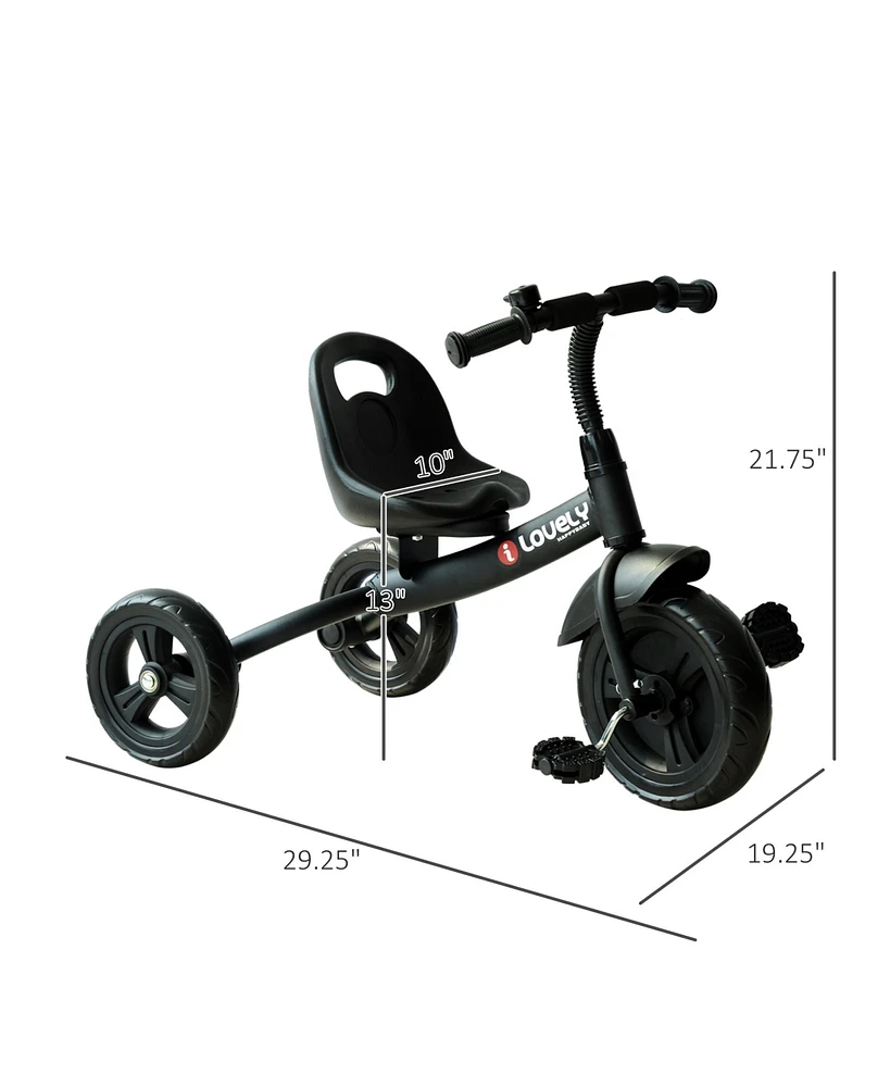 Streamdale Furniture 3-Wheel Recreation Ride-On Toddler Tricycle With Bell Indoor / Outdoor - Black