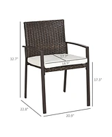 Streamdale Furniture 2-Piece Rattan Outdoor Dining Chairs with Cushions