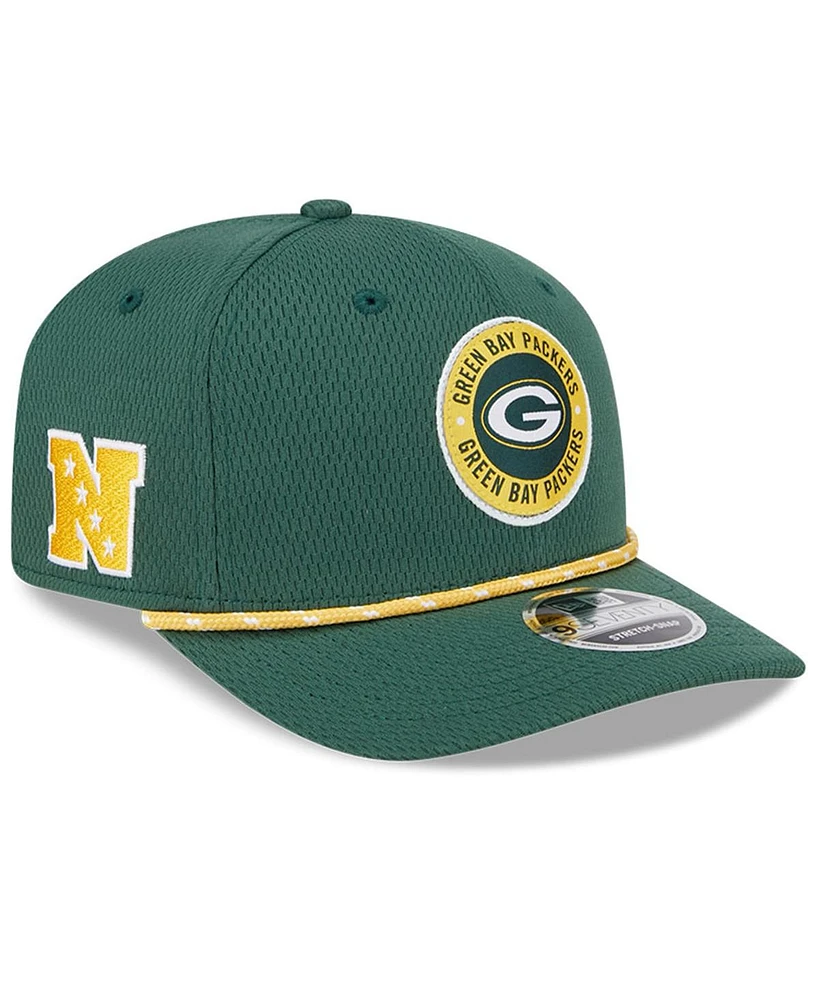 New Era Men's Green Green Bay Packers 2024 Sideline 9SEVENTY Stretch-Snap Hat