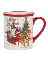 Certified International Santa's Retro Christmas Mugs, Set of 4