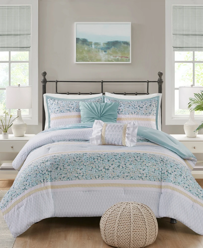 Madison Park Caralie Seersucker 5-Pc. Comforter Set