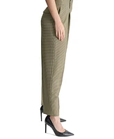 Dkny Petite Printed High Rise Paper-Bag-Waist Pants