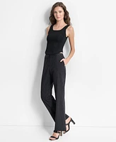 Dkny Women's Pinstriped Pleated-Waist Wide-Leg Pants