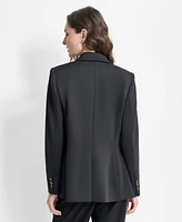 Dkny Women's Single-Button Padded-Shoulder Blazer