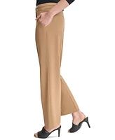 Dkny Petite Seamed Waistband Wide-Leg Pants