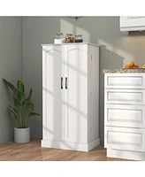 Skonyon Freestanding Buffet Cupboards Sideboard with 2 Doors and Anti-Tipping Devices-White