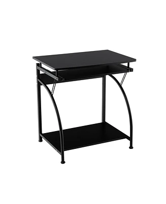 Skonyon 27.5 Inch Laptop Table Computer Desk for Small Spaces with Pull-out Keyboard Tray