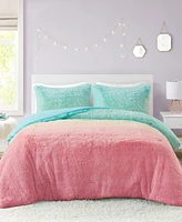 Mi Zone Primrose Ombre Shaggy Faux Fur 3-Piece Comforter Set