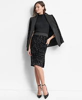 Dkny Women's Sequined Side-Slit Pencil Skirt