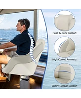 Vebreda Captain Bucket Seat with Waterproof Pvc Leather for Boat Sightseeing-White