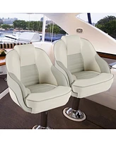 Vebreda Captain Bucket Seat with Waterproof Pvc Leather for Boat Sightseeing-White