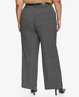 Calvin Klein Plus High-Rise Belted Wide-Leg Pants