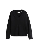 Chinti and Parker Women's & V Neck Wool Cashmere Sweater