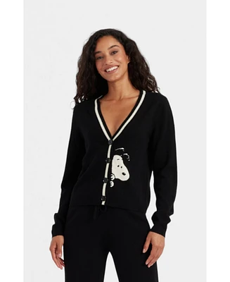 Chinti and Parker Women's & Snoopy Peek Wool Cashmere Cardigan