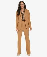 Calvin Klein Petite Single-Button Padded-Shoulder Blazer