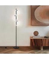 Brightech Saturn 66" Led Tree Floor Lamp with 3 Rgb Light Rings