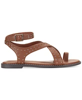 Sun + Stone Women's Carterr Studded Toe Loop Strappy Flat Sandals, Created for Macy's