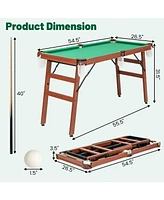 Skonyon Folding Portable Billiards Table Game Set with Adjustable Foot Levelers