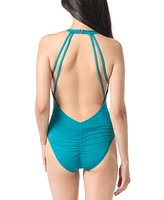 Vince Camuto Women's Plunge Cutout One-Piece Swimsuit