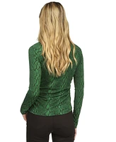 Michael Kors Women's Snake-Print Long-Sleeve Top