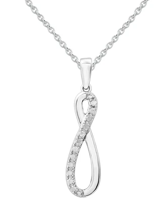 Diamond Infinity 18" Pendant Necklace (1/10 ct. t.w.) in Sterling Silver