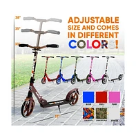 Hurtle Lightweight and Foldable Kick Scooter - Adjustable Scooter for Teens and Adult, Alloy Deck with High Impact Wheels