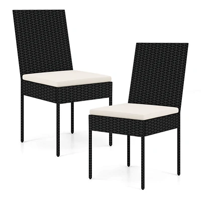 Costway Pe Wicker Patio Chairs Outdoor Dining