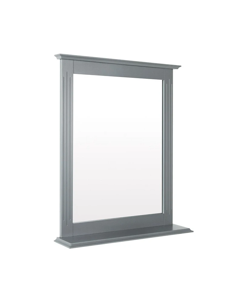 Sugift Wall-Mounted Multipurpose Vanity Mirror with Shelf-White