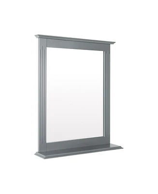 Sugift Wall-Mounted Multipurpose Vanity Mirror with Shelf-White