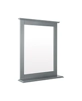 Sugift Wall-Mounted Multipurpose Vanity Mirror with Shelf-White
